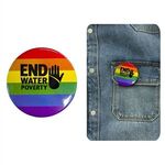 Custom Printed Rainbow Button -  