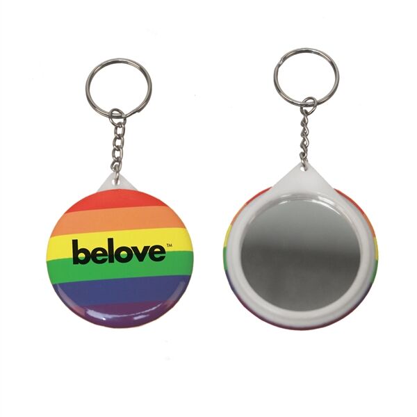 Main Product Image for Custom Printed Rainbow Mirror Keychain