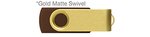 Custom Printed USB 512 MB - Brown w/ Gold Swivel