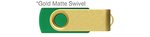 Custom Printed USB 512 MB - Med Green w/ Gold Swivel