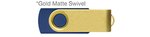 Custom Printed USB 512 MB - Navy w/ Gold Swivel