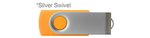 Custom Printed USB 512 MB - Orange w/ Silver Swivel
