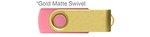 Custom Printed USB 512 MB - Pink w/ Gold Swivel