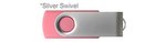 Custom Printed USB 512 MB - Pink w/ Silver Swivel