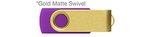 Custom Printed USB 512 MB - Purple w/ Gold Swivel