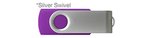 Custom Printed USB 512 MB - Purple w/ Silver Swivel
