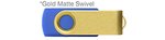 Custom Printed USB 512 MB - Reflex Blue w/ Gold Swive