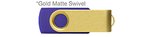 Custom Printed USB 512 MB - Violet w/ Gold Swivel