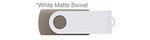 Custom Printed USB 512 MB - Warm Grey w/ White Swivel