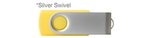 Custom Printed USB 512 MB - Yellow w/ Silver Swivel