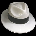 Custom Printed White Plastic Fedora Hat - White