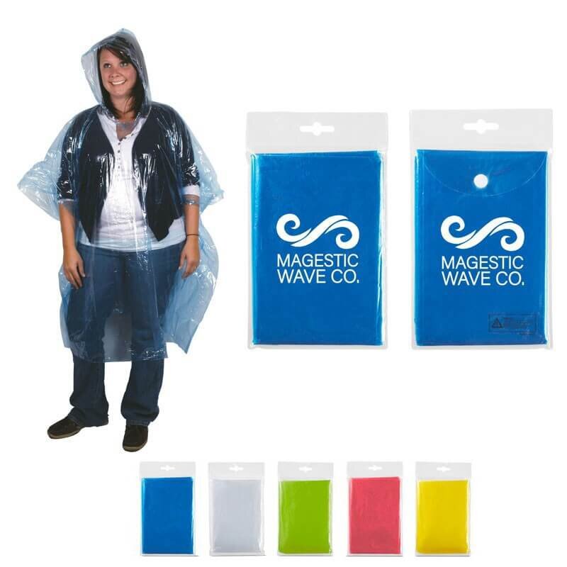 Main Product Image for Custom Rain Poncho Disposable