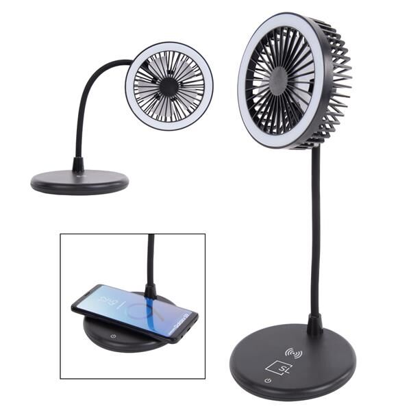 Main Product Image for Desktop Fan With Ring Light & Wireless Charger