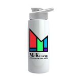 Digital Metalike Flair Bottle - Snap Lid - White