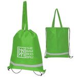 Double Feature Non-Woven Drawstring Tote Bag -  