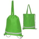 Double Feature Non-Woven Drawstring Tote Bag -  