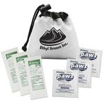 Drawstring Antimicrobial And Hand Sanitizer Pouch - White