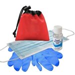Drawstring Hand Sanitizer Pouch - Red