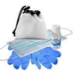 Drawstring Hand Sanitizer Pouch - White