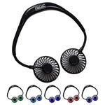 Dual Breeze Hands-Free Neck Fan with Mood Light - Medium Black