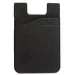 Dual Pocket Cell Phone Sleeve with Adhesive Backing - Black