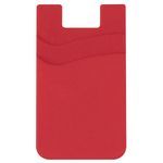 Dual Pocket Silicone Phone Wallet - Red