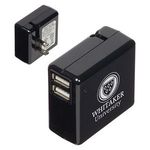 Buy Custom Dual Port Usb Adapter With Foldable Prongs