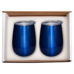 Duo Vacuum Stemless Wine Tumbler Gift Set - Blue