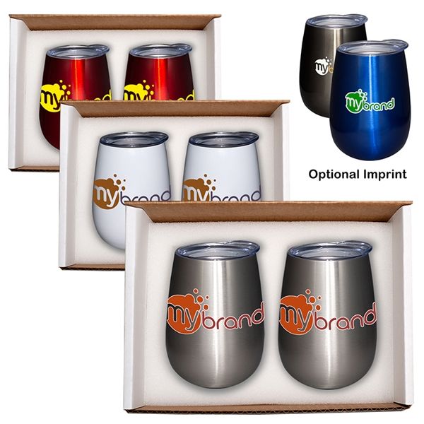 Main Product Image for Custom Duo Vacuum Stemless Wine Tumbler Gift Set