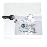 Earbud Tech Kit with Microfiber Cleaning Cloth In Translucen - White