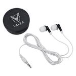 Earbuds In Round Plastic Case -  