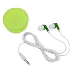 Earbuds In Round Plastic Case -  