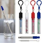 "Eco-Collapsible Straw" Reusable Stainless Steel Straw -  