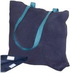 Eco-Green Jute Tote - Navy Blue-light Blue