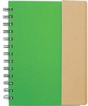 Eco-Recycled Magnetic Journal with Sticky Notes and Flags - Lime Green