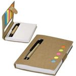 Eco Stowaway Sticky Jotter With Pen - Natural