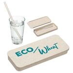 Eco Wheat Straw Kit With Cleaning Brush - Light Brown