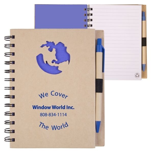 Main Product Image for Promotional Ecoshapes (TM) Recycled Die Cut Notebook: Globe