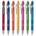 Ellipse Softy Brights w/Stylus - Laser Engraved - Metal Pen -  