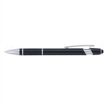 Ellipse Stylus - Laser Engraved - Metal Pen - Black-silver