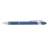 Ellipse Stylus - Laser Engraved - Metal Pen - Blue-silver