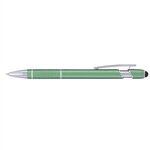 Ellipse Stylus - Laser Engraved - Metal Pen - Green-silver
