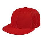 Embroidered Flexfit (R) Performance Trucker Mesh Back Cap - Red
