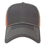 Embroidered Gradient Screen Print Mesh Cap - Charcoal-orange-white