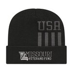 Embroidered In Stock Patriotic Knit Cap With Cuff -  