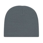 Embroidered Waffle Knit Beanie - Slate