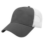 Embroidered X-Tra Value Five Panel Mesh Back Cap - Charcoal-white