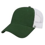 Embroidered X-Tra Value Five Panel Mesh Back Cap - Dark Green-white