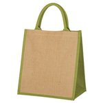 Escape Jute Tote Bag - Lime Green