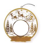 Express Snow Sled Holiday Ornament - Bright Gold